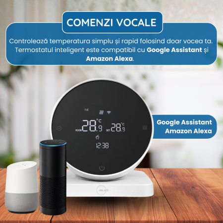 Termostat inteligent WiFi pentru centrală, Wireless, Compatibil Tuya, Google Home & Alexa [2]