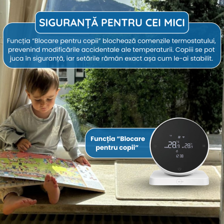 Termostat inteligent WiFi pentru centrală, Wireless, Compatibil Tuya, Google Home & Alexa [3]