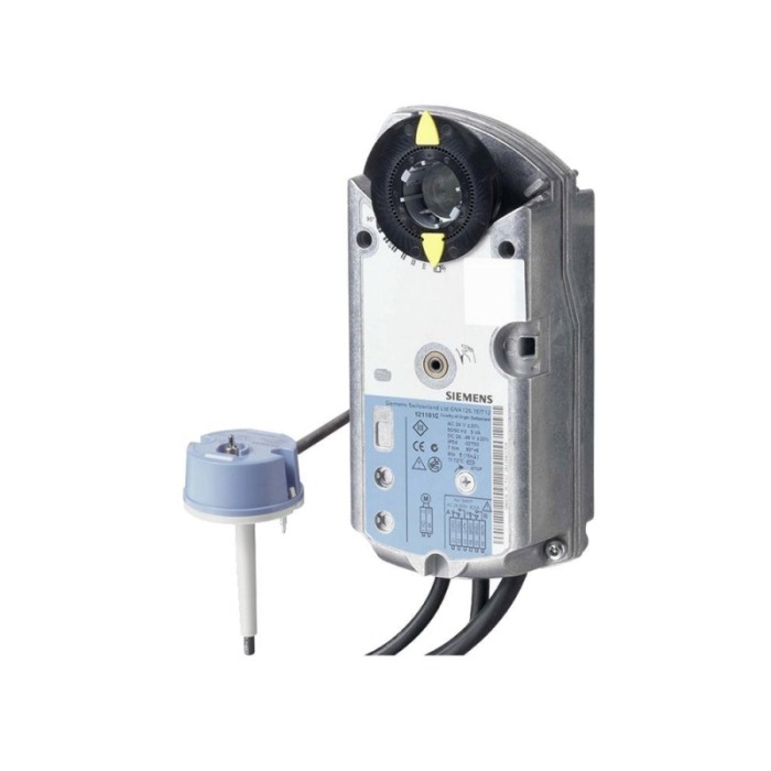 Actuator pentru clapeta antifoc SIEMENS - GNA326.1E/T10, AC 230 V, 2-pozitii, 9 Nm, arc revenire 90/15 s, 2 contacte auxiliare, prindere 10 x 10 mm, cu termosenzor [1]