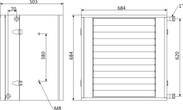 Aeroterma incalzire pe apa - pentru spatii cu mediu agresiv (ferme pasari, porci, industrial coroziv) - JUWENT - TERM AGRO - 58 kW - consola inclusa [3]