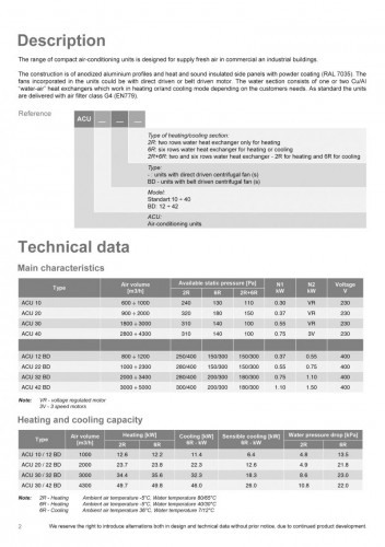 Centrala tratare aer aport aer proaspat - presiune mare - TANGRA - ACU 12 BD - 2R (Incalzire pe apa, Filtrare) - 1200 mc/h - fara automatizare [4]