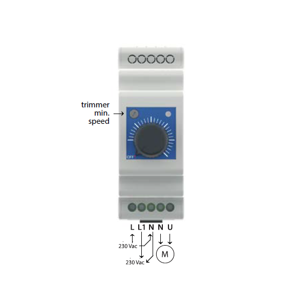 Controller linear de turatie - montaj tablou/sina DIN - Sentera DRY-1-25-AT - 2,5 A [3]