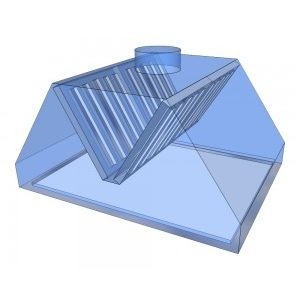 Hota centrala tip insula - BIOKAN - Inox - filtru grasime labirint, fara motor, dimensiune (LxlxHmm) - 2000x1800x580 [2]