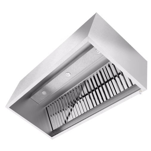 Hota cubica centrala tip insula - BIOKAN - Inox - filtru grasime labirint, fara motor, dimensiune (LxlxHmm) - 1500x1800x580 [1]
