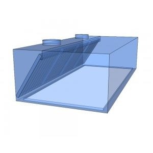 Hota cubica centrala tip insula - BIOKAN - Inox - filtru grasime labirint, fara motor, dimensiune (LxlxHmm) - 2000x1800x580 [2]
