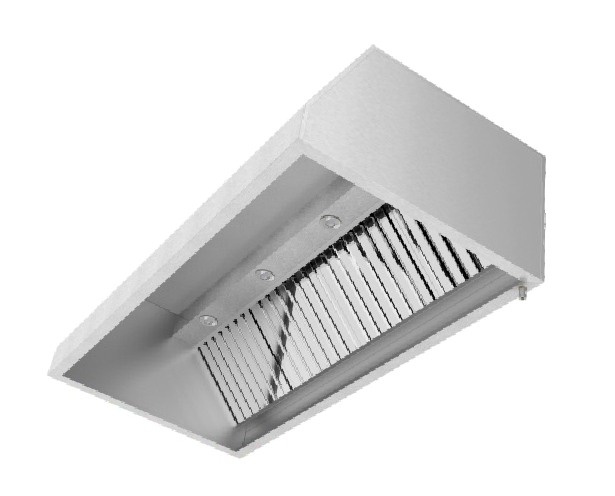 Hota de perete - BIOKAN - inox, filtru grasime labirint, fara motor, dimensiune (LxlxHmm) - 2500x900x580 [2]