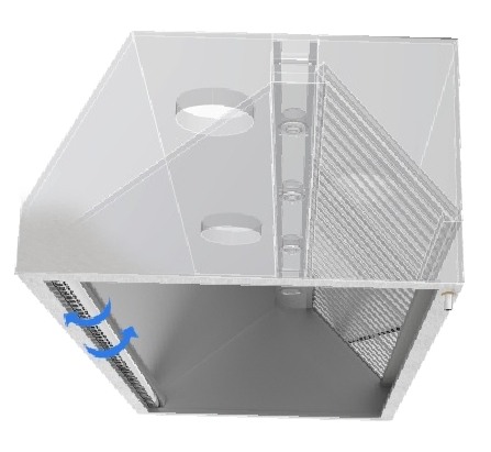 Hota de perete cu inductie aer proaspat sistem AFC - BIOKAN - inox, filtru grasime labirint, fara motor, dimensiune (LxlxHmm) - 2000x900x580 [1]