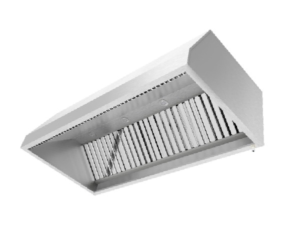 Hota de perete cu inductie aer proaspat sistem AFC - BIOKAN - inox, filtru grasime labirint, fara motor, dimensiune (LxlxHmm) - 3500x900x580 [2]