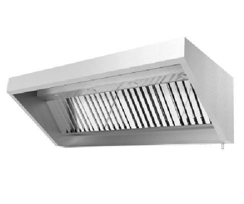Hota de perete tip snack/fastfood - BIOKAN - inox, filtru grasime labirint, fara motor, dimensiune (LxlxHmm) - 2500x900x580 [2]
