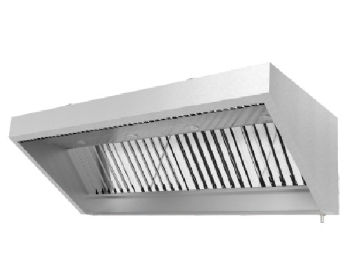 Hota de perete tip snack/fastfood cu inductie aer proaspat - BIOKAN - inox, filtru grasime labirint, fara motor, dimensiune (LxlxHmm) - 1000x900x580 [2]