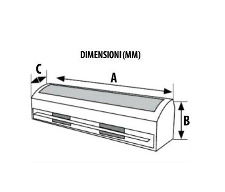 Perdea de aer ambientala - eficienta mare - TECNOSYSTEMI - 12300042 - ARIA 1 POTENZA - 400V/50Hz -1m - automatizare inclusa [2]