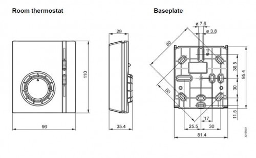 RAB31 - SIEMENS - Termostat de camera - Electromecanic - sistem 2/4 tevi - ventiloconvector, selector incalzire/racire/ventilatie - S55770-T229 [2]