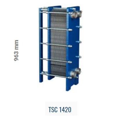 Schimbator de caldura in placi cu garnitura EPDM - TECHNO SYSTEM - TSC 1420 - Racorduri -  DN50 / DN65 - inaltime: 963mm [1]
