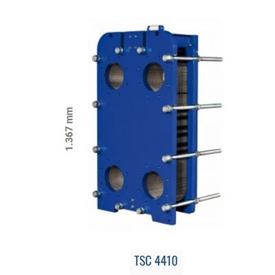 Schimbator de caldura in placi cu garnitura EPDM - TECHNO SYSTEM - TSC 4410 - Racorduri -  DN200 - inaltime: 1367mm [1]