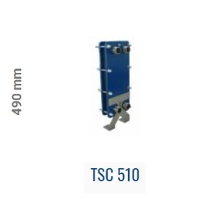 Schimbator de caldura in placi cu garnitura EPDM - TECHNO SYSTEM - TSC 510 - Racorduri - DN32 - inaltime: 490mm [1]