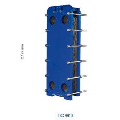 Schimbator de caldura in placi cu garnitura EPDM - TECHNO SYSTEM - TSC 9910 - Racorduri -  DN200 - inaltime: 2127mm [1]