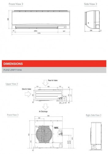 Unitate interna de Perete - Mitsubishi Electric - PKA-RP71KAL [2]