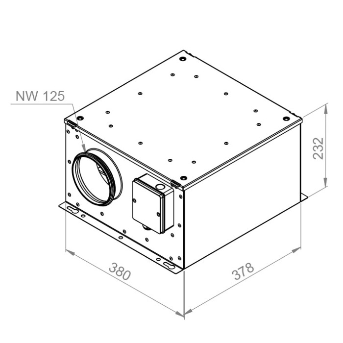 Ventilator carcasat - RUCK - ISOR 125 E2 20, palete orientate inapoi - 135003 - 310 mc/h - 230V/50Hz [2]