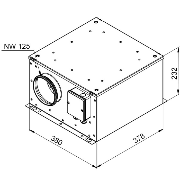 Ventilator carcasat - RUCK - ISOR 125 EC 20, palete orientate inapoi - 129441 - 480 mc/h - 230V/50Hz [2]