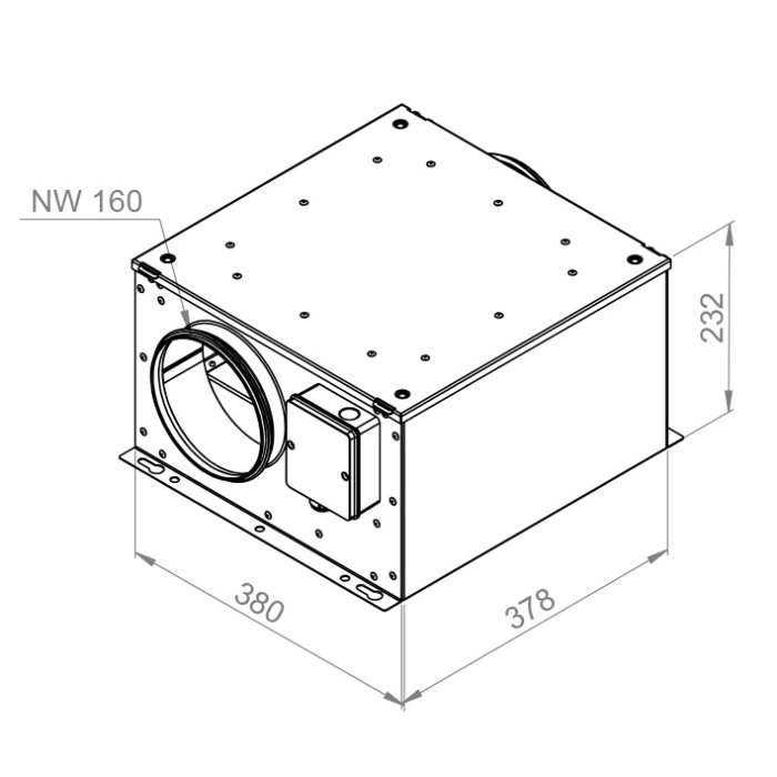 Ventilator carcasat - RUCK - ISOR 160 E2 20, palete orientate inapoi - 135005 - 400 mc/h - 230V/50Hz [2]