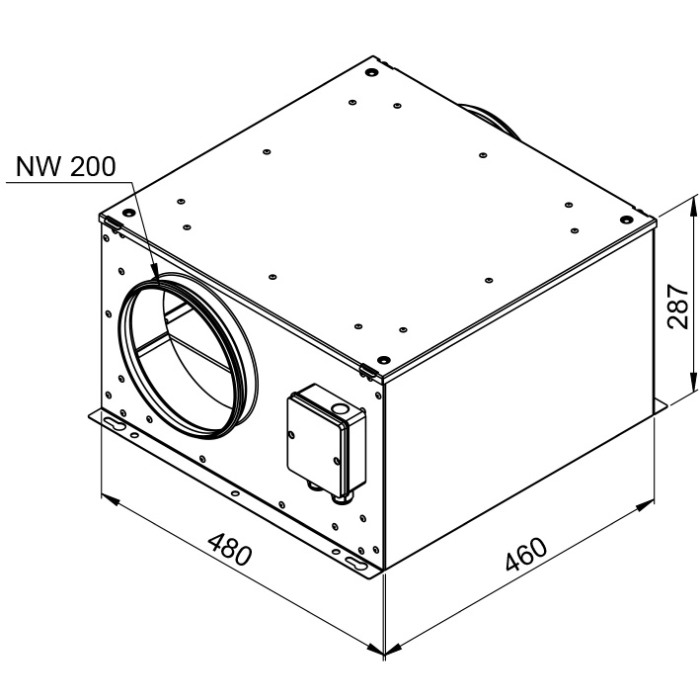 Ventilator carcasat - RUCK - ISOR 200 EC 20, palete orientate inapoi - 129473 - 840 mc/h - 230V/50Hz [1]
