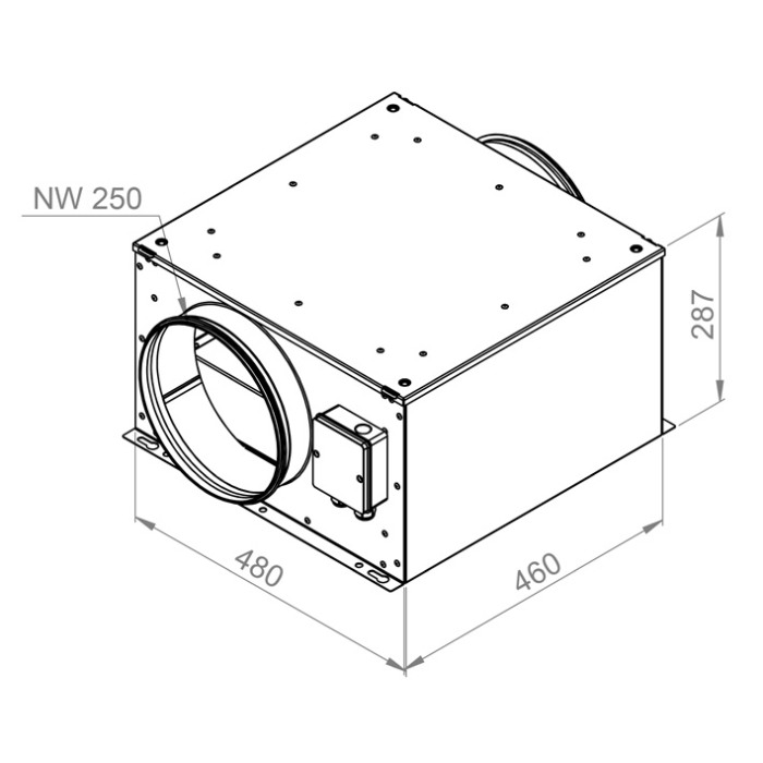 Ventilator carcasat - RUCK - ISOR 250 EC 20, palete orientate inapoi - 132590 - 1240 mc/h - 230V/50Hz [1]