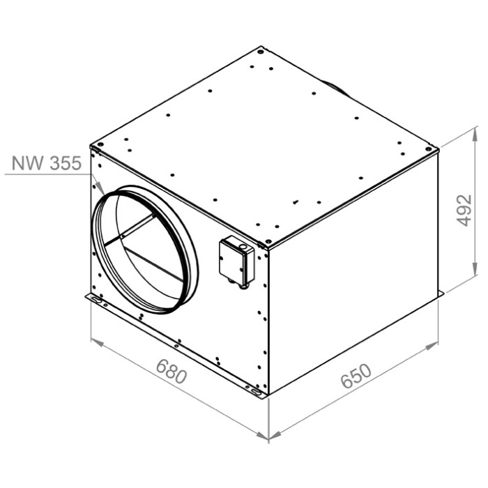 Ventilator carcasat - RUCK - ISOR 355 EC 20, palete orientate inapoi - 131810 - 2090 mc/h - 230V/50Hz [1]