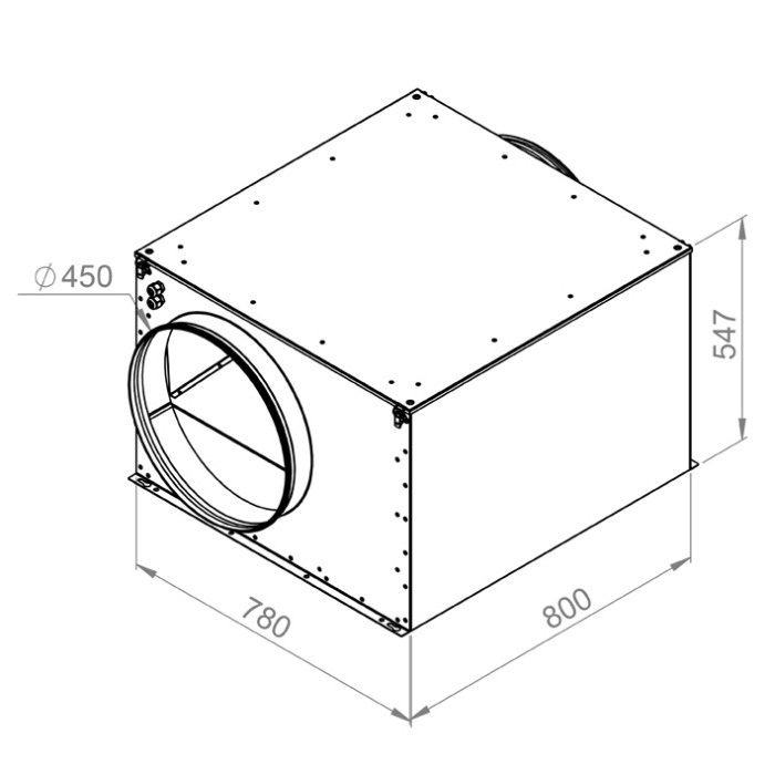 Ventilator carcasat - RUCK - ISOR 450 EC 20, palete orientate inapoi - 131816 - 4180 mc/h - 230V/50Hz [1]