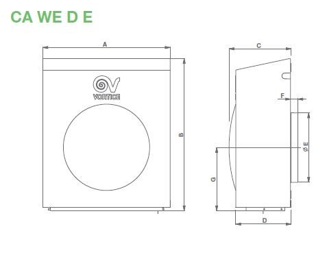 Ventilator Centrifugal cu montaj pe perete - Vortice - Vario CA 200 WE D E - 680 mc/h [4]