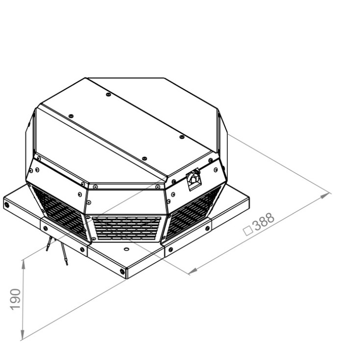 Ventilator de acoperis - refulare orizontala - RUCK - DHA 250 E4 30 - 130450 - 690 mc/h - 230V/50Hz [1]