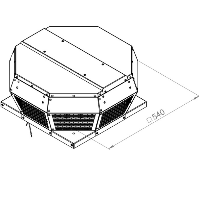 Ventilator de acoperis - refulare orizontala - RUCK - DHA 280 E4P 30 - 130107 - 1270 mc/h - 230V/50Hz [1]
