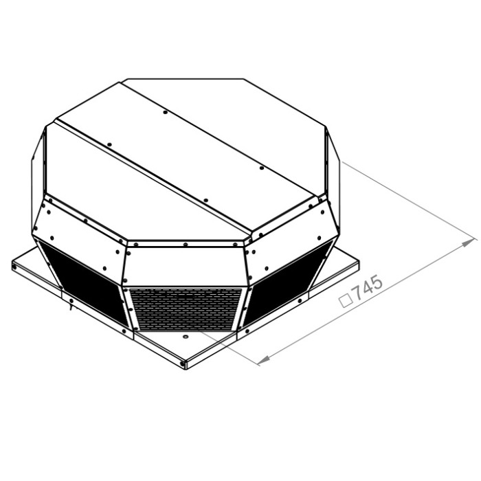 Ventilator de acoperis - refulare orizontala - RUCK - DHA 400 EC 30 - 131240 - 5430 mc/h - 230V/50Hz [1]