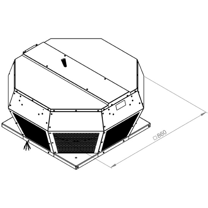 Ventilator de acoperis - refulare orizontala - RUCK - DHA 450 EC 30 - 131243 - 6230 mc/h - 230V/50Hz [1]