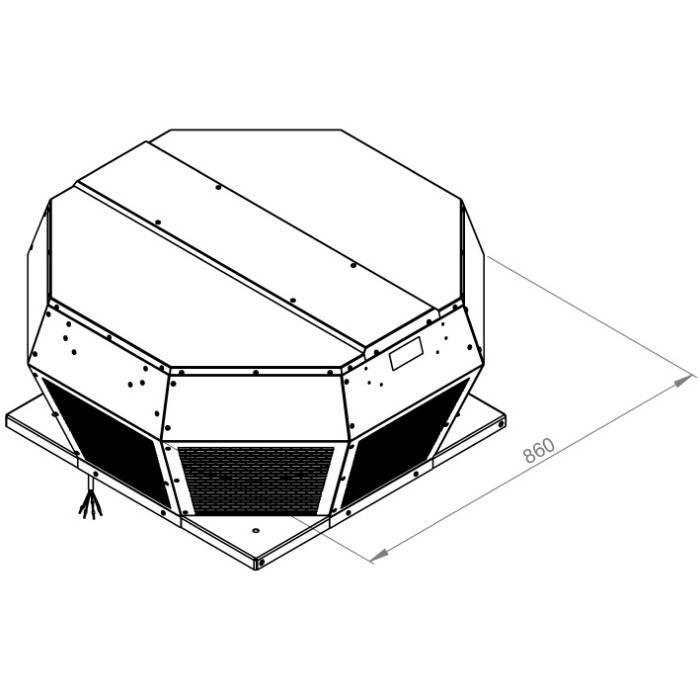 Ventilator de acoperis - refulare orizontala - RUCK - DHA 560 EC 30 - 131249 - 13100 mc/h - 400V/50Hz [1]