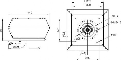 Ventilator de acoperis - refulare verticala - RUCK - DVA 355 E4 30 - 131059 - 2740 mc/h - 230V/50Hz [3]