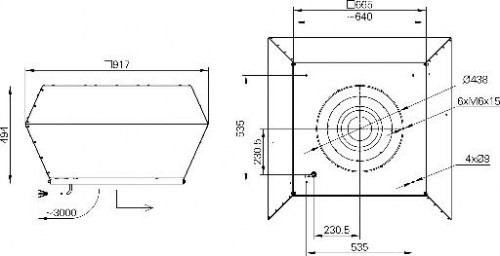 Ventilator de acoperis - refulare verticala - RUCK - DVA 500 D4 30 - 131068 - 7665 mc/h - 400V/50Hz [2]