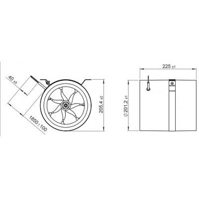 Ventilator in-line circular de tubulatura - RUCK - ETALIN - EL 200 E2 01 - 116527 - 100 W - 925 mc/h - 230V/50Hz [2]