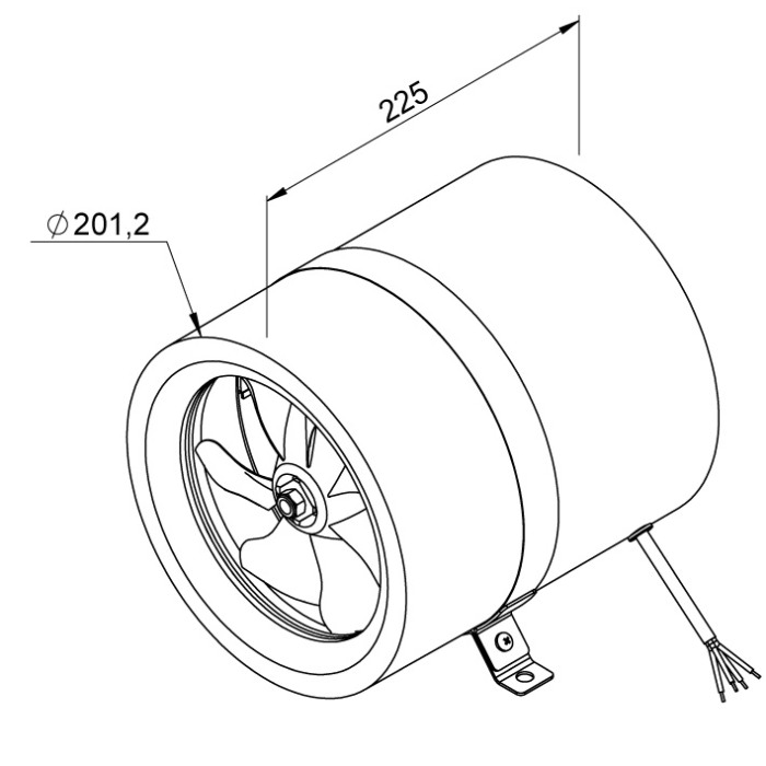 Ventilator in-line circular de tubulatura - RUCK - ETALIN - EL 200L E2 01 - 125324 - 124 W - 880 mc/h - 230V/50Hz [2]