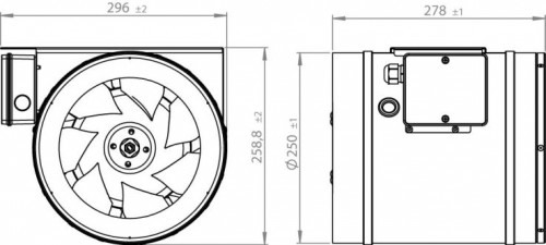 Ventilator in-line circular de tubulatura - RUCK - ETALIN - EL 250 E2 01 - 112382 - 180 W - 1740 mc/h - 230V/50Hz [3]