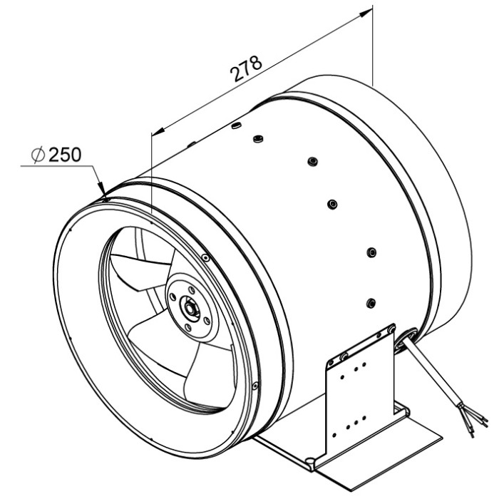 Ventilator in-line circular de tubulatura - RUCK - ETALIN - EL 250 E2M 01 - 122238 - 180 W - 1710 mc/h - 230V/50Hz [2]