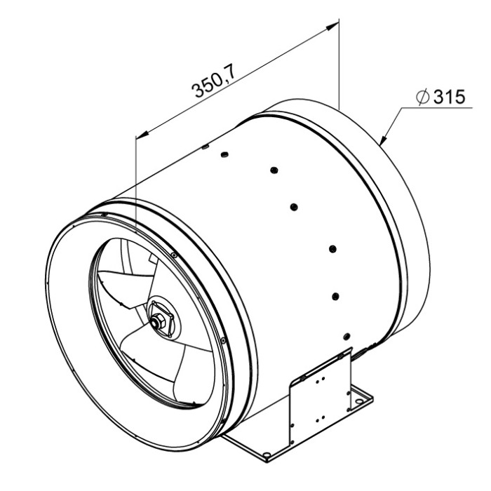 Ventilator in-line circular de tubulatura - RUCK - ETALIN - EL 315 D2 01 - 112759 - 560 W - 4210 mc/h - 230V/50Hz [1]