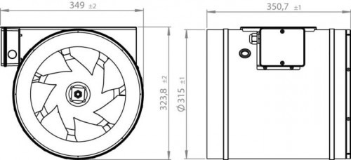 Ventilator in-line circular de tubulatura - RUCK - ETALIN - EL 315 E2 01 - 112202 - 530 W - 3510 mc/h - 230V/50Hz [3]