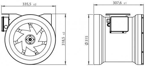 Ventilator in-line circular de tubulatura - RUCK - ETALIN - EL 315 E2 03 - 117010 - 270 W - 2360 mc/h - 230V/50Hz [3]