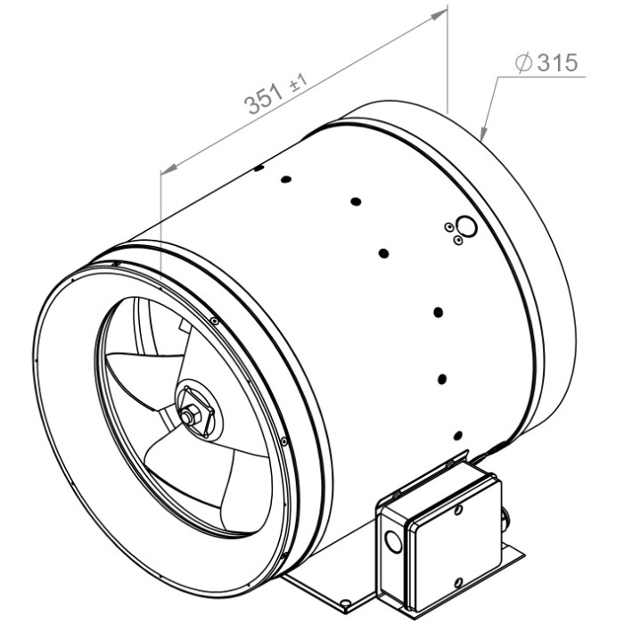 Ventilator in-line circular de tubulatura - RUCK - ETALIN - EL 315 E2 10 - 130320 - 511 W - 3360 mc/h - 230V/50Hz [2]