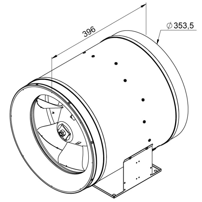 Ventilator in-line circular de tubulatura - RUCK - ETALIN - EL 355 D2 01 - 112760 - 900 W - 4970 mc/h - 230V/50Hz [1]