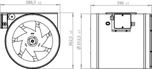 Ventilator in-line circular de tubulatura - RUCK - ETALIN - EL 355 E2 01 - 112757 - 960 W - 4940 mc/h - 230V/50Hz [3]