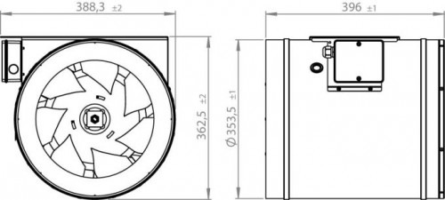 Ventilator in-line circular de tubulatura - RUCK - ETALIN - EL 355 E4 01 - 112369 - 150 W - 2580 mc/h - 230V/50Hz [3]
