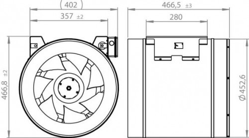 Ventilator in-line circular de tubulatura - RUCK - ETALIN - EL 450 E4 01 - 119336 - 454 W - 5210 mc/h - 230V/50Hz [3]