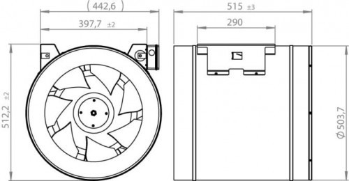 Ventilator in-line circular de tubulatura - RUCK - ETALIN - EL 500 E4 01 - 118061 - 740 W - 6950 mc/h - 230V/50Hz [3]