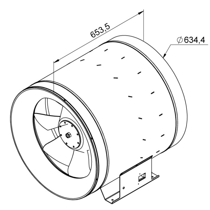 Ventilator in-line circular de tubulatura - RUCK - ETALIN - EL 630 D4 O 01 | 159754 - 2.200 W - 16200 mc/h - 400V 3~/50Hz [2]